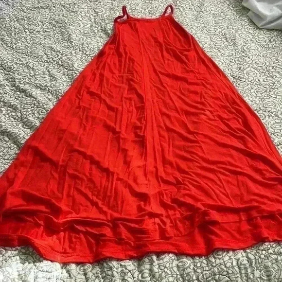 Old Navy poppy red high neck tank swingy 90s sundress - Picture 2 of 8